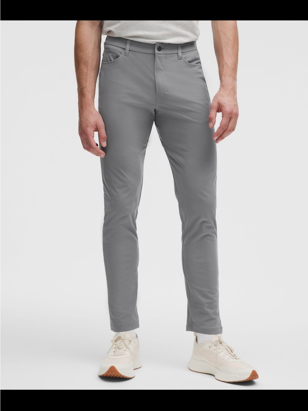 Lululemon Men’s ABC Skinny-Fit 5 Pocket 
Pant 34L in Asphalt Grey